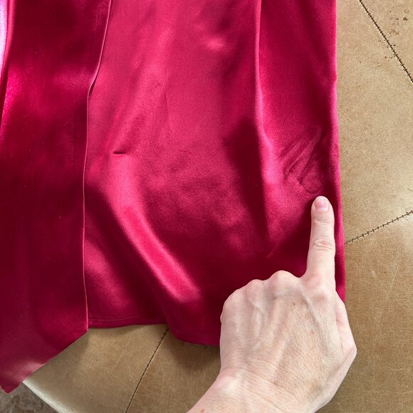 Vintage 80s Calvin Klein 100% Silk Bow Blouse Hong Kong Era – Fuchsia Women's 10 - Picture 12 of 13